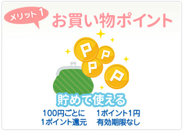 メリット1 お買い物ポイント